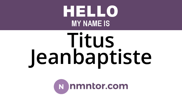 Titus Jeanbaptiste