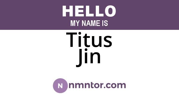 Titus Jin