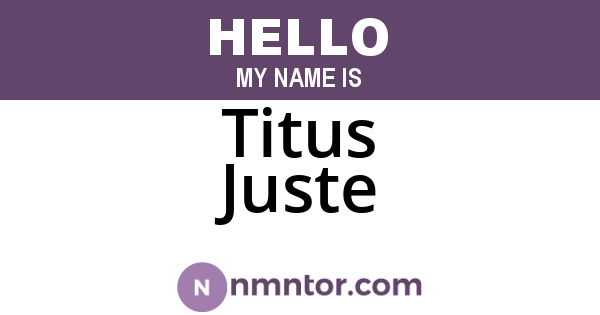 Titus Juste