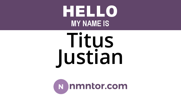 Titus Justian