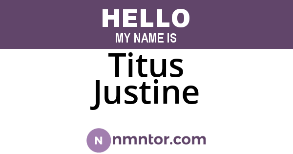 Titus Justine