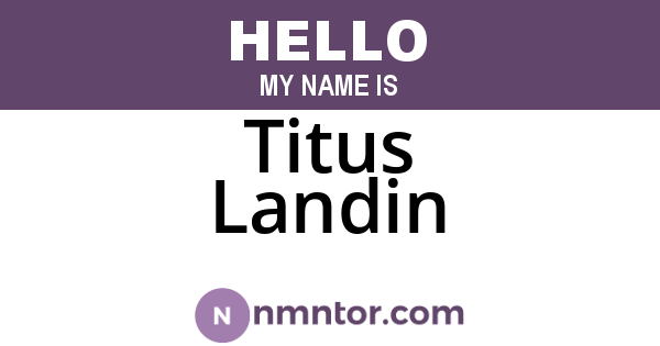 Titus Landin