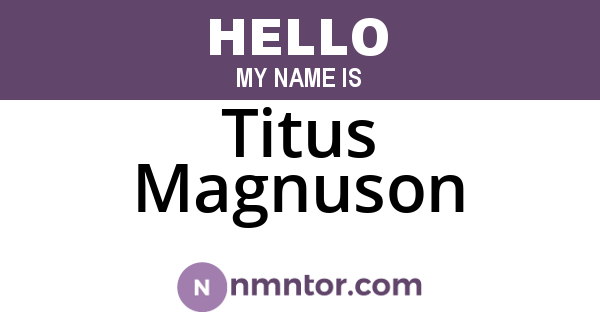 Titus Magnuson
