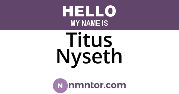 Titus Nyseth