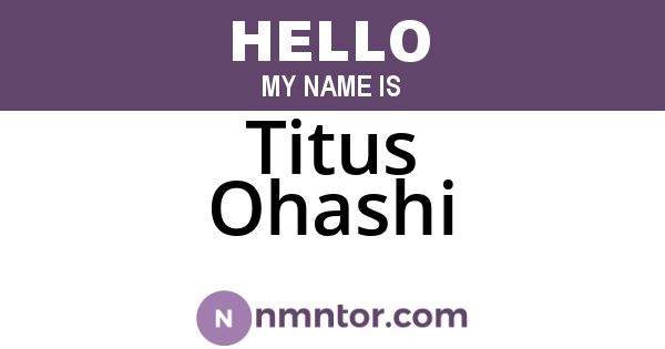 Titus Ohashi
