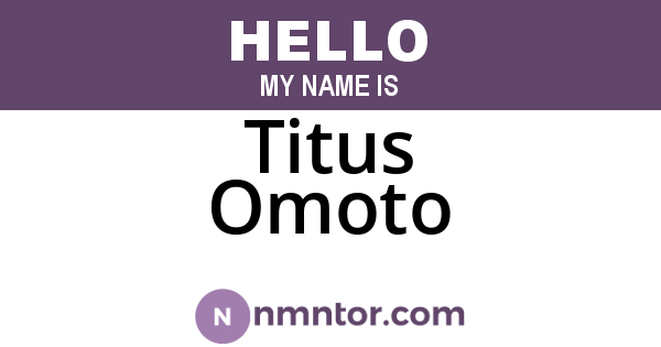 Titus Omoto