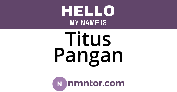 Titus Pangan