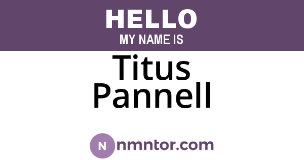 Titus Pannell