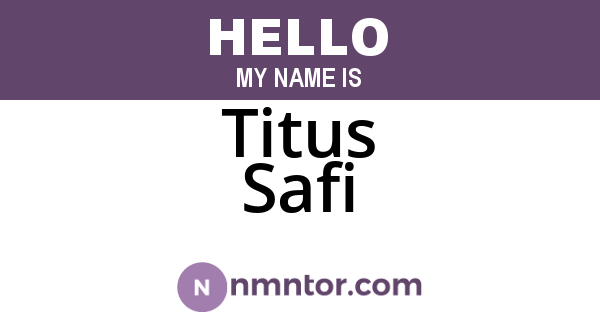 Titus Safi