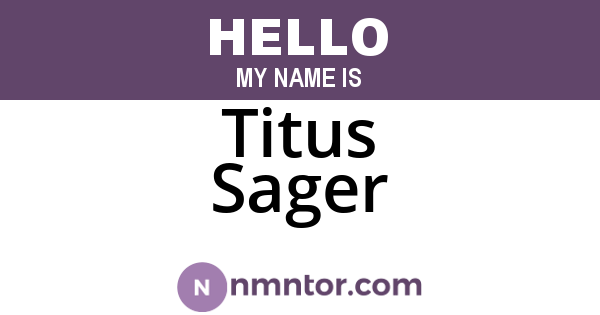 Titus Sager