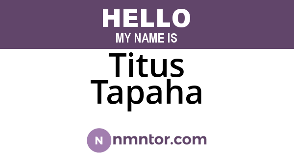 Titus Tapaha