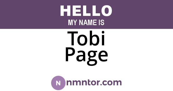 Tobi Page