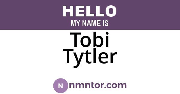 Tobi Tytler