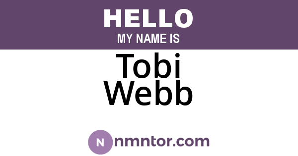 Tobi Webb