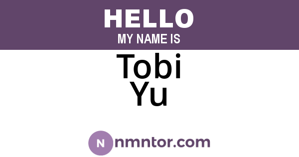 Tobi Yu