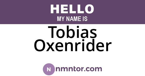 Tobias Oxenrider