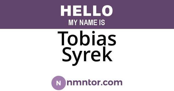 Tobias Syrek