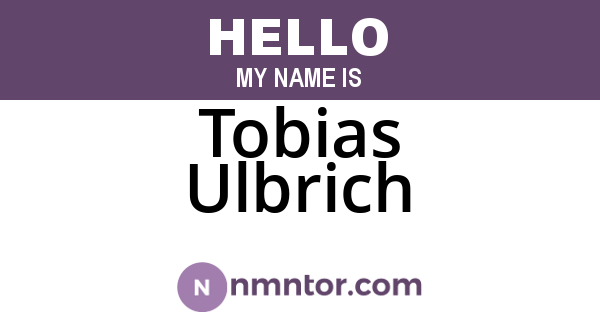 Tobias Ulbrich
