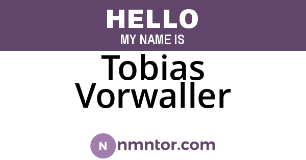 Tobias Vorwaller