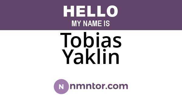 Tobias Yaklin