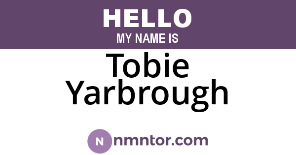 Tobie Yarbrough