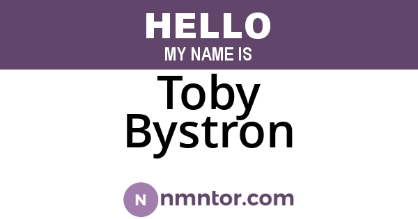Toby Bystron