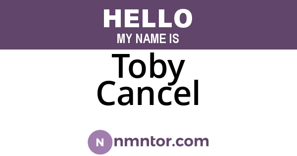 Toby Cancel