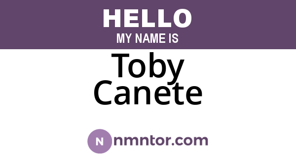 Toby Canete