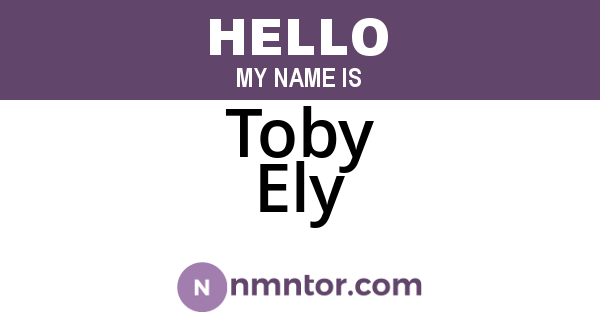 Toby Ely