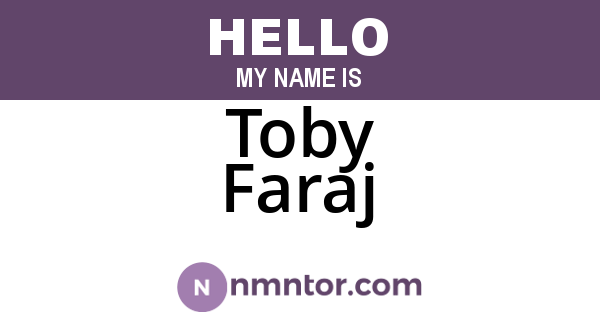 Toby Faraj