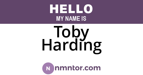 Toby Harding