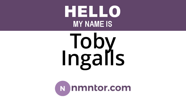 Toby Ingalls