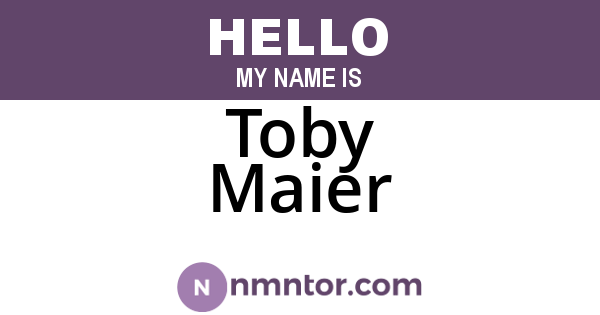 Toby Maier