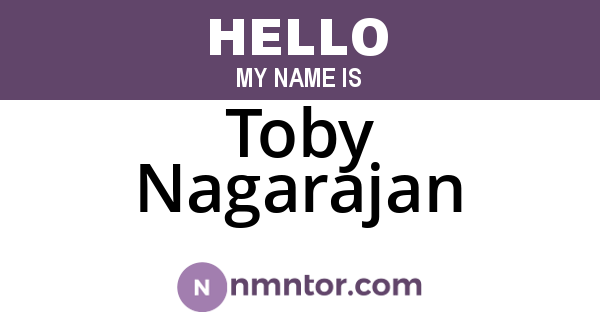 Toby Nagarajan