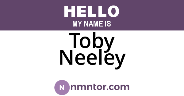 Toby Neeley