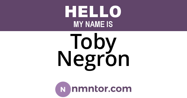 Toby Negron