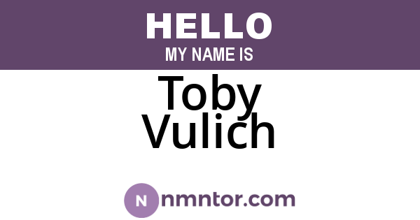 Toby Vulich