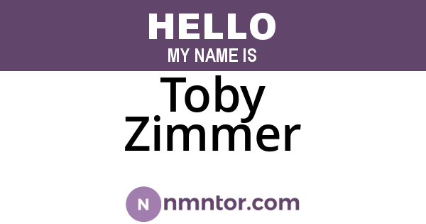 Toby Zimmer