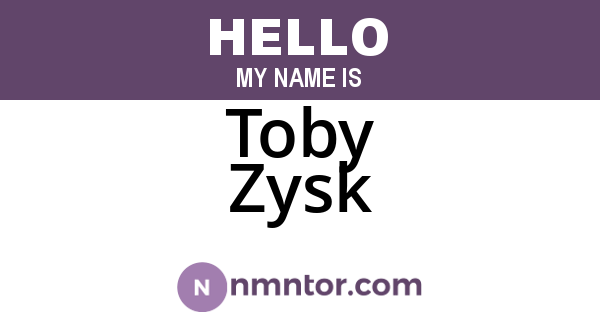 Toby Zysk