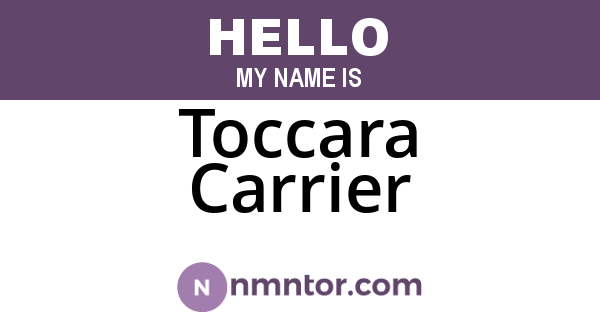 Toccara Carrier