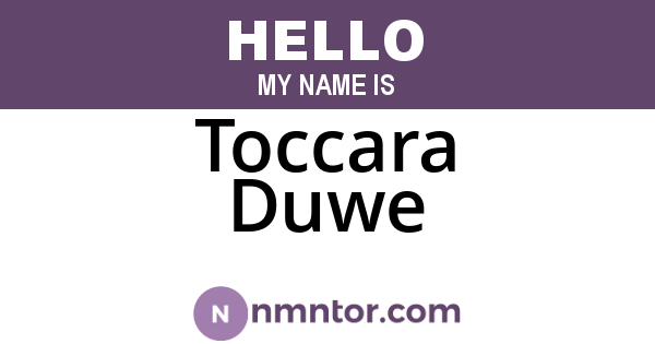 Toccara Duwe