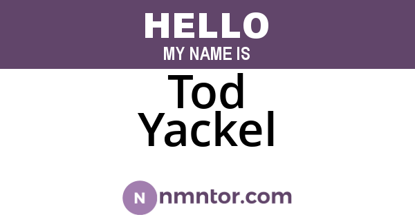 Tod Yackel