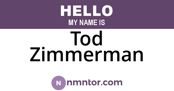 Tod Zimmerman