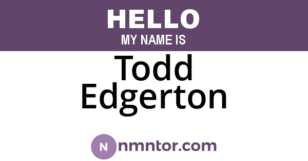 Todd Edgerton