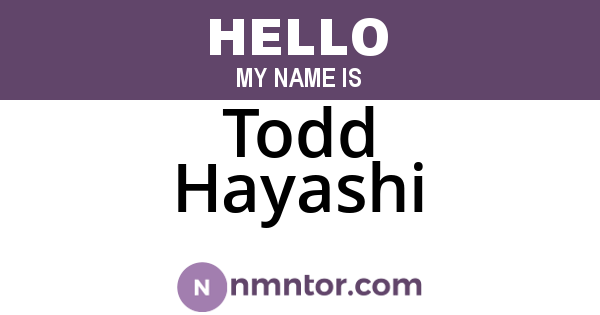Todd Hayashi