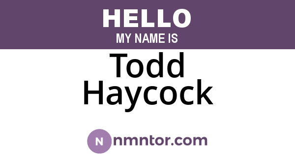 Todd Haycock