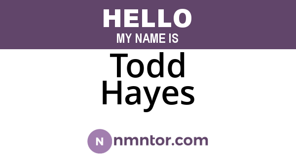 Todd Hayes