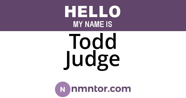 Todd Judge