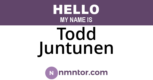 Todd Juntunen