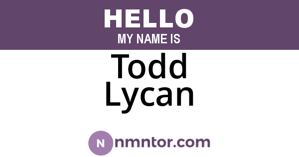 Todd Lycan